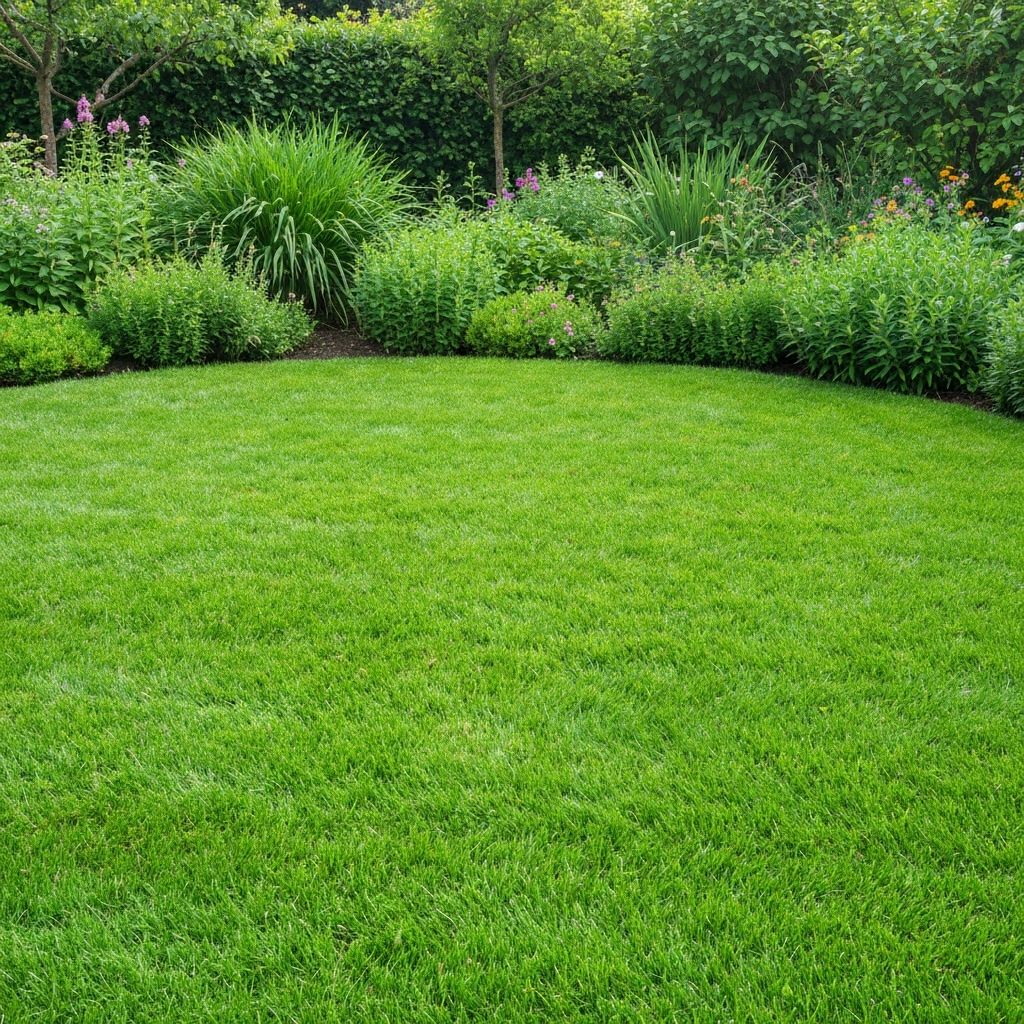 Healthy green lawn treatment
